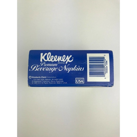 Vintage Box of Kleenex Premium Beverage Napkins 1989 New (old stock) - Picture 6 of 6